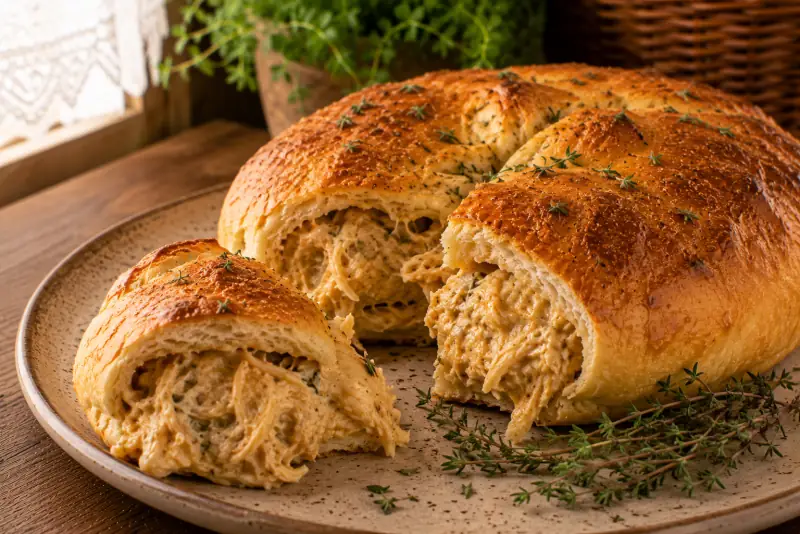 Pão Recheado de Frango Cremoso